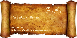 Palatik Anna névjegykártya